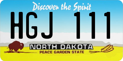 ND license plate HGJ111
