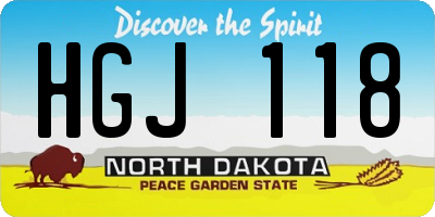 ND license plate HGJ118