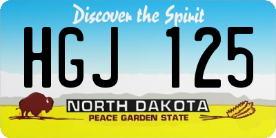 ND license plate HGJ125