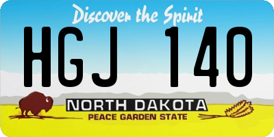 ND license plate HGJ140