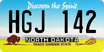 ND license plate HGJ142