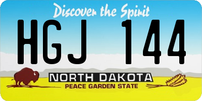 ND license plate HGJ144