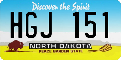 ND license plate HGJ151