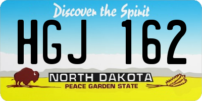 ND license plate HGJ162