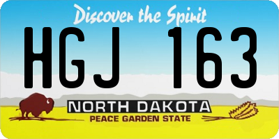 ND license plate HGJ163