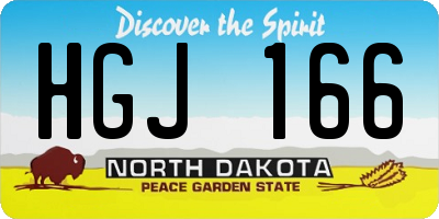 ND license plate HGJ166