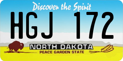 ND license plate HGJ172