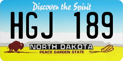 ND license plate HGJ189