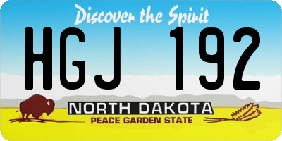 ND license plate HGJ192