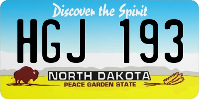 ND license plate HGJ193