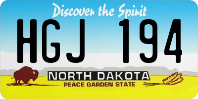 ND license plate HGJ194