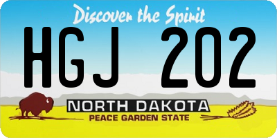 ND license plate HGJ202