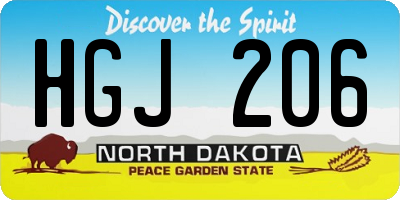 ND license plate HGJ206