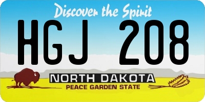 ND license plate HGJ208