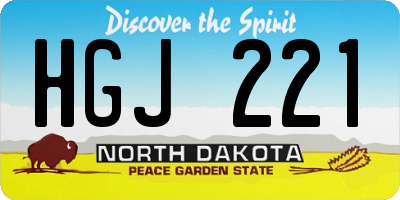 ND license plate HGJ221