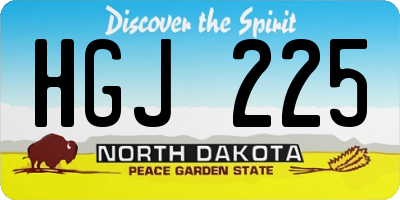 ND license plate HGJ225