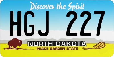 ND license plate HGJ227