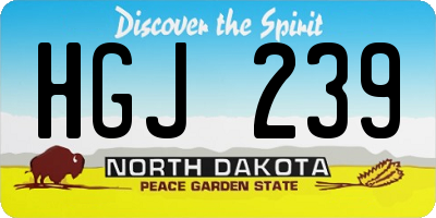 ND license plate HGJ239