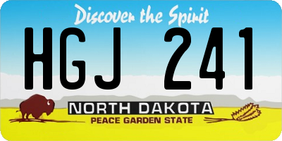 ND license plate HGJ241