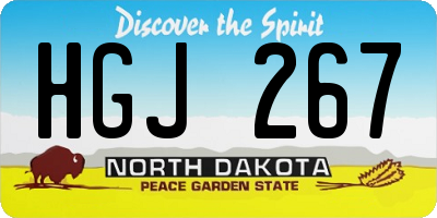 ND license plate HGJ267