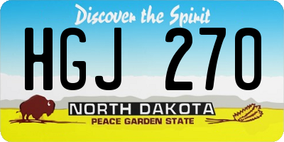 ND license plate HGJ270