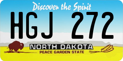 ND license plate HGJ272