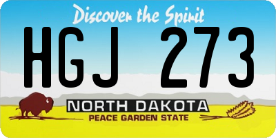 ND license plate HGJ273