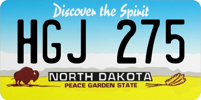 ND license plate HGJ275