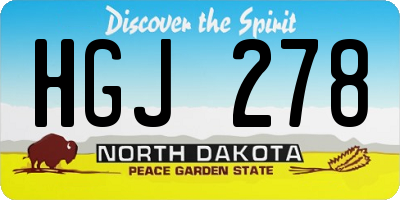 ND license plate HGJ278