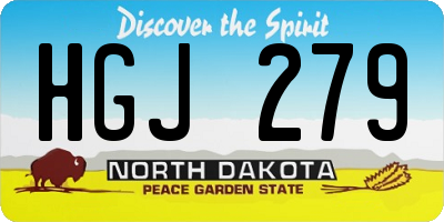 ND license plate HGJ279