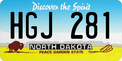 ND license plate HGJ281