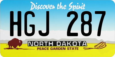 ND license plate HGJ287