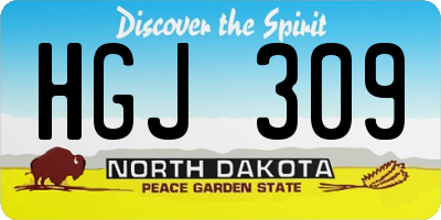 ND license plate HGJ309