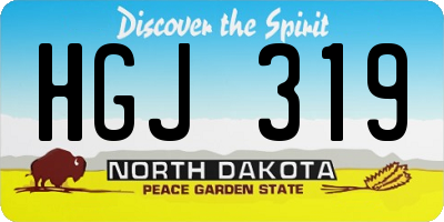 ND license plate HGJ319