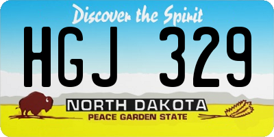 ND license plate HGJ329