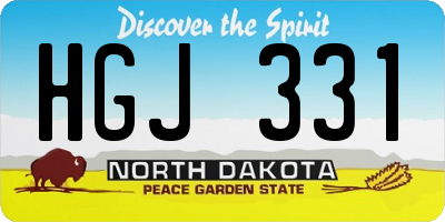 ND license plate HGJ331