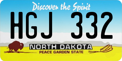 ND license plate HGJ332