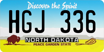 ND license plate HGJ336