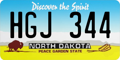 ND license plate HGJ344