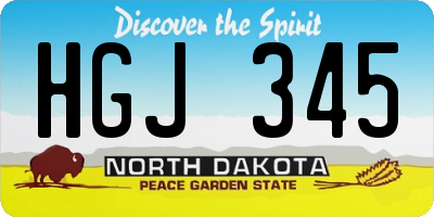 ND license plate HGJ345