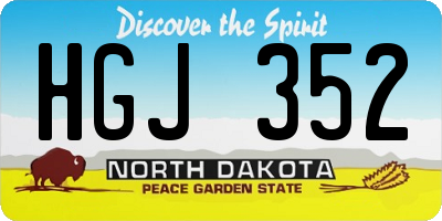 ND license plate HGJ352