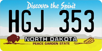 ND license plate HGJ353