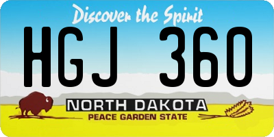 ND license plate HGJ360