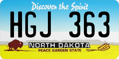 ND license plate HGJ363