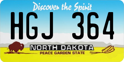 ND license plate HGJ364