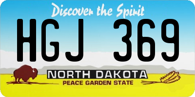 ND license plate HGJ369