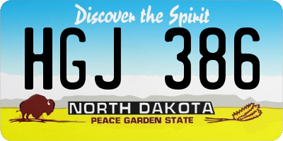 ND license plate HGJ386