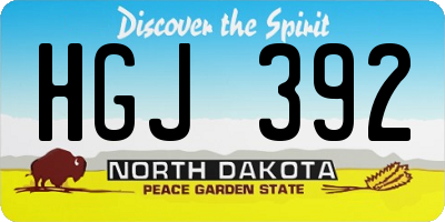 ND license plate HGJ392