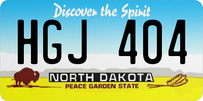 ND license plate HGJ404
