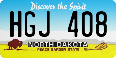 ND license plate HGJ408